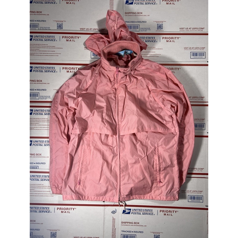 Woolrich Windbreaker Women Pink S Vintage‎ 80s 90s Utility Zip Mesh Vent Retro